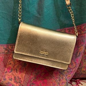 Kate Spade rose gold evening cross body purse